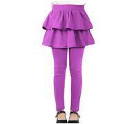 Leggins Niña Largos con Falda Cintura Alta Elástica Leggings Otoño e Invierno Ligero Transpirables Mallas Elásticos Cómoda Slim Fit Largos Pantalones Baile Escolar Polainas de Las Niñas 3-14 Años