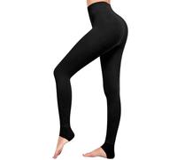 Leggins para Mujer Cálido Invierno Cintura Alta Fleece Elástico Leggings Lined Pantalones Deportivos Gruesas Polainas Térmico Grueso Forro Fleece Pantalones para Mujeres Niñas(Negro)