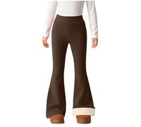 Leggins Termicos Niña,Pantalones Acampanado de Forro Polar para Niñas Cintura Elástica Leggings Push Up Cálido Color Sólido Suave y Cómodo Pantalon Largo de Campana Otoño e Invierno 4-15 Años