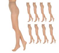 L'eggs Everyday Standard-Panty Sheer Toe Pantyhose for All Day Comfort, 100% Nylon Pantimedias, 20 den, Desnudo, B (Pack de 8) para Mujer