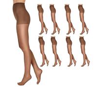 L'eggs Everyday Standard-Panty Sheer Toe Pantyhose for All Day Comfort, 100% Nylon Pantimedias, 20 den, Suntan 8 Unidades, Reina (Pack de 8) para Mujer