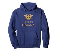 Legio IX Hispana Aquila Romana Legión Romana Sudadera con Capucha, Unisex para Adultos, Azul Marino, L