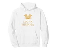 Legio IX Hispana Aquila Romana Legión Romana Sudadera con Capucha, Unisex para Adultos, Blanco, L