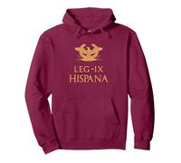 Legio IX Hispana Aquila Romana Legión Romana Sudadera con Capucha, Unisex para Adultos, Granate, L