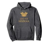 Legio IX Hispana Aquila Romana Legión Romana Sudadera con Capucha, Unisex para Adultos, Jaspeado Oscuro, L