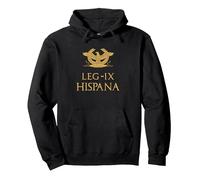 Legio IX Hispana Aquila Romana Legión Romana Sudadera con Capucha, Unisex para Adultos, Negro, XL