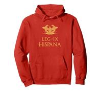 Legio IX Hispana Aquila Romana Legión Romana Sudadera con Capucha, Unisex para Adultos, Rojo, L