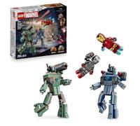 LEGO ǀ Marvel Iron Man & War Machine vs. Hammer Drones - Building Toy with 2 Minifigures & 2 Action Figures with Stud Shooters - Super Hero Gift for 7+ Year Old Boys - 76320