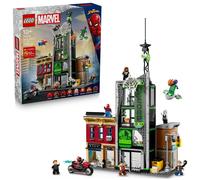 LEGO ǀ Marvel Spider-Man vs. Oscorp - Juguete Interactivo con Moto, 8 Minifiguras Inc. Miles Morales, Duende Verde y Spider-Woman - Regalo de Superhéroes para Niños de 10+ Años y Fans 76324