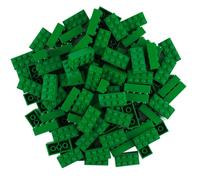 LEGO 100 Piedras 2x4 (3001) con Separador de Piedra (Verde)