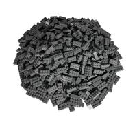 LEGO 100 Piedras de 2 x 4 con Separador de Piedra (Gris Oscuro)