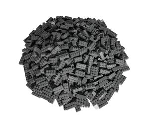 LEGO 100 Piedras de 2 x 4 con Separador de Piedra (Gris Oscuro)