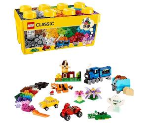 LEGO 10696 Classic Caja de Ladrillos Creativos Mediana con Base Verde, Coches y Animales, Juguete para Construir para Niños de 4 Años o Más