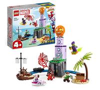 LEGO 10790 Marvel Equipo Spidey en el Faro del Duende Verde, Juguete para Niños de 4 Años o Más con Barco Pirata, Mini Figuras Miles Morales, Ghost-Spider y Más, Serie Spidey y Sus Amigos