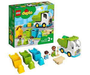 LEGO 10945 Duplo Town Camión de Residuos y Reciclaje, Carro de Basura, Juguete Educativo +2 años, Juegos para Bebés
