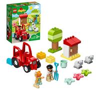 LEGO 10950 Duplo Tractor y Animales de la Granja de Juguete para Niños de 2-4 Años, Set de Construcción con Ovejitas y 2 Figuras de Granjero y Niña,