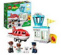LEGO 10961 Duplo Town Avión y Aeropuerto, Juguete de Construcción para Niños y Bebés +2 Años y Más con Mini Figuras