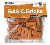 LEGO 15533 Piedras de muro turrón 1x4 (50 unidades) - Piedras individuales para tu pared, bloques de construcción de turrón medio para tu ciudad, ladrillos básicos