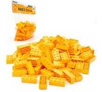 Lego 2 x 4 piedras clásicas, 100 piezas - bloques de construcción individuales en un paquete grande, para losa y caja de Lego, set para principiantes | Basic Bricks (3001) (naranja claro)