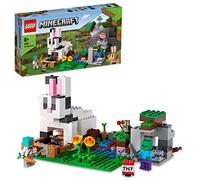 LEGO 21181 Minecraft El Rancho-Conejo, Regalo de Semana Santa y Pascua, Juguete de Construcción para Niños con Figuras de Domador, Zombi y Animales