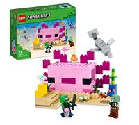 LEGO 21247 Minecraft Set La Casa-Ajolote, Base Submarina Rosa de Construcción con Explorador Buceador, Zombi y Figuras de Delfín y Pez Globo, Juguetes de Aventura para Niños y Niñas a partir de 7 años