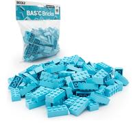 Lego 2x4 Piedras clásicas, 100 unidades - bloques de construcción individuales en paquete grande, para placa y caja Lego, juego de principiantes, ladrillos básicos (3001) (azul medio)