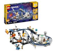 LEGO 31142 Creator 3en1 Montaña Rusa Espacial, Torre de Caída Libre o Tiovivo, Maqueta de Parque de Atracciones, Juguete de Construcción con Cohete Espacial, Planetas y Ladrillos Luminosos