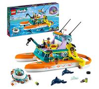 LEGO 41734 Friends Barco de Rescate Marítimo con Animales Marinos de Juguete y Submarino, Juego Educativo, Regalo para Niñas y Niños de 7 Años o Más