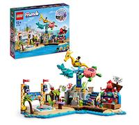 LEGO 41737 Friends Parque de Atracciones en la Playa, Feria de Juguete con Elementos de Movimiento Technic, Figuras de Animales, Carrusel y Máquina de Olas, Idea de Regalo