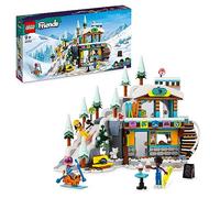 LEGO 41756 Friends Pista de Esquí y Cafetería, Set de Deportes de Invierno con los Mini Muñecos Liann, Aron y Zac y una Figura Animal de un Zorro, Juguete para Niñas y Niños, Regalo Creativo Navideño