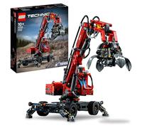 LEGO 42144 Technic Manipuladora de Materiales con Funciones Neumáticas y Manuales, Vehículo de Construcción de Juguete, Maqueta de Grúa, Regalo para Niños y Niñas