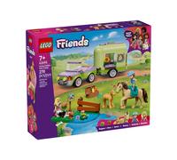 LEGO Friends Remolque para Caballo y Potrillo - Set de Juego con 4 Figuras de Animales inc. Caballos de Juguete, Coche, 2 Mini Muñecas y Accesorios - Regalo de Cumpleaños para Niñas de 7+ Años - 42695