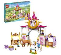 LEGO 43195 Disney Establos Reales de Bella y Rapunzel, Caballos de Juguete para Niños y Niñas de 5 Años, Set de Construcción, Mini Muñecas Princesas