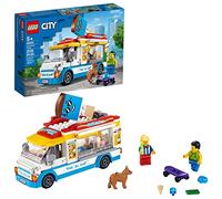 LEGO 60253 City Camión de los Helados con Furgoneta, 2 Mini Figuras y Figura de Perro, Juguete de Construcción para Niños +5 años