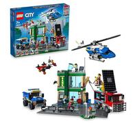 LEGO 60317 City Persecución Policial en el Banco, Helicóptero de Juguete, Dron y 2 Camiones, Idea de Regalo para Niños de 7 Años o Más
