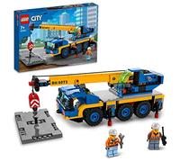 LEGO 60324 City Grúa Móvil de Juguete con 2 Mini Figuras de Trabajadores, Vehículo de 6 Ruedas, para Niños