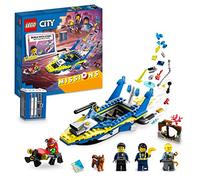 LEGO 60355 City Misiones de Investigación de la Policía Acuática, Juguete Digital Interactivo de Aventuras, Lancha Motora, Regalo Niños de 6 Años