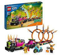 LEGO 60357 City Stuntz Desafío Acrobático: Camión y Anillos de Fuego, Moto de Juguete con Retro Fricción y Mini Figuras, Juegos Divertidos para Niños de 6+ Años
