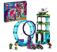 LEGO 60361 City Stuntz Desafío Acrobático: Rizo Extremo, 1 o 2 Jugadores, 2 Motos de Juguete con Retro Fricción, Regalo de Cumpleaños, Set de 2023