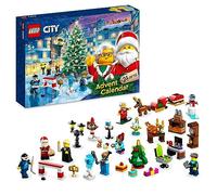 LEGO 60381 City Calendario de Adviento 2023 con 24 Regalos, Inc. Figura de Papá Noel y Renos, y un Tapete de Juego de Pueblo Mágico de Invierno, Regalo de Cuenta Atrás de Navidad para Niños y Niñas
