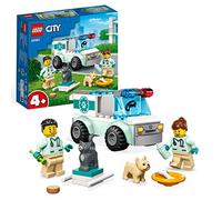 LEGO 60382 City Furgoneta Veterinaria de Rescate, Figuras de Animales, Coche de Juguete, Set Aprendizaje para Niños de 4 Años o Más, Juego Veterinario