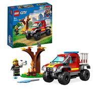 LEGO 60393 City Camión de Rescate 4x4 de Bomberos con Lanzador de Elementos de Agua, Juguete para Niños y Niñas de 5 Años o Más, Mini Figura de Bombera y Gatito