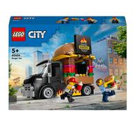 LEGO City Camión Hamburguesería, Food Truck de Juguete, Regalo para Niños y Niñas de 5 Años o Más, Juego Imaginativo con Furgoneta y Cocina, Minifigura de Vendedora, Accesorio de Hamburguesa 60404
