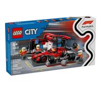 LEGO 60443 Parada en Boxes de F1 y Equipo de Mecánicos con Coche Ferrari