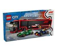 LEGO 60445 Camión de F1 con Coches de F1 RB20 y AMR24