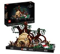 LEGO 75330 Star Wars Diorama: Entrenamiento Jedi en Dagobah, Yoda y Luke Skywalker, Maqueta para Construir Adultos, Día del Papa