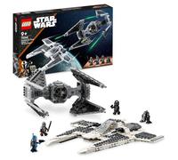 LEGO 75348 Star Wars Caza Colmillo Mandaloriano vs. Interceptor Tie, Juguete de Construcción con 3 Mini Figuras, Droide y Espada Oscura, Regalo Coleccionable para Niños