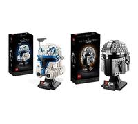 LEGO 75349 Star Wars Casco del Capitán Rex, Maqueta para Construir para Adultos, Película Las Guerras Clon & 75328 Star Wars Casco del Mandaloriano, Set de Maqueta para Construir