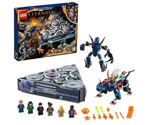 LEGO 76156 Marvel Ascenso de Domo, Juguete de Construcción de Nave Espacial de Superhéroes de la película Los Eternos con 2 Figuras