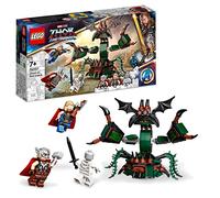 LEGO 76207 Marvel Ataque sobre Nuevo Asgard, Monstruo de Juguete, Set de Construcción, Martillo Thor, Stormbreaker, Regalo para Niños de 7 Años